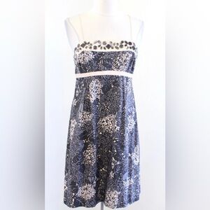 Rebecca Taylor Gray Pink Silk Embellished Dress with Matching Sweater